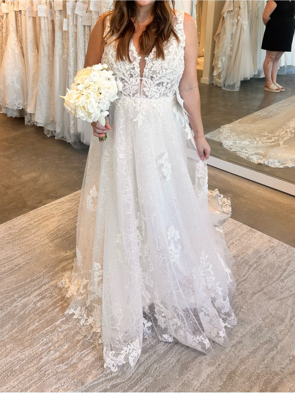 Romantic Lace A-Line Wedding Gown in White